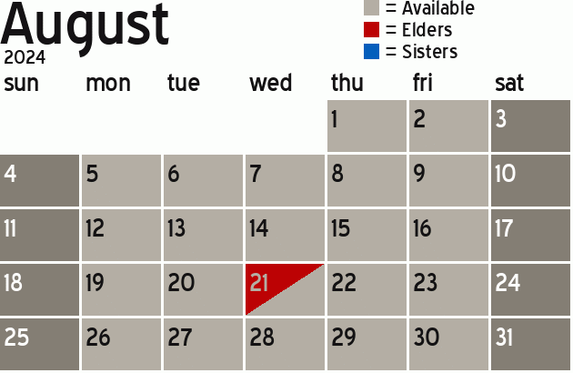 Missionary Dinner Calendar